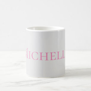 Mug Élégant rose Grey Votre nom Remplacement