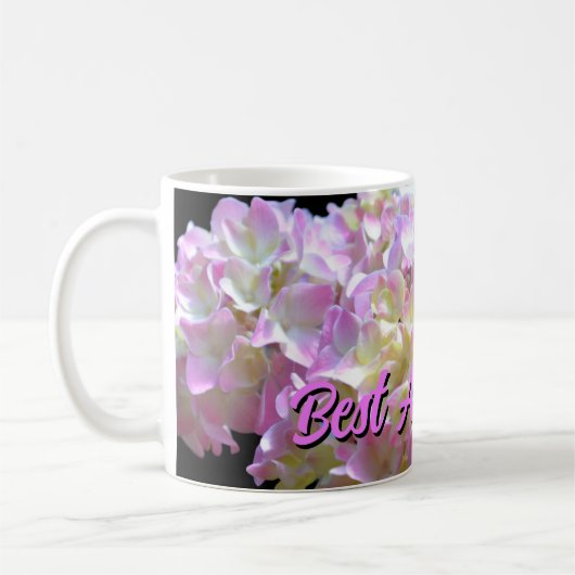 Mug Elégant rose jaune violet hydrangée fleurs Tante (Gauche)