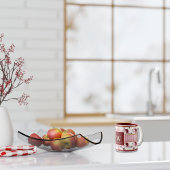 Mug Élégant rose Magenta Floral Stripe Monogramme pers