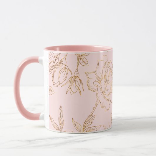 Mug Élégant Rose Or (Gauche)