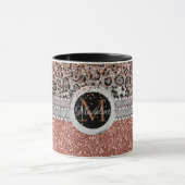 Mug Élégant Rose  or Parties scintillant Leopard Monog (Centre)