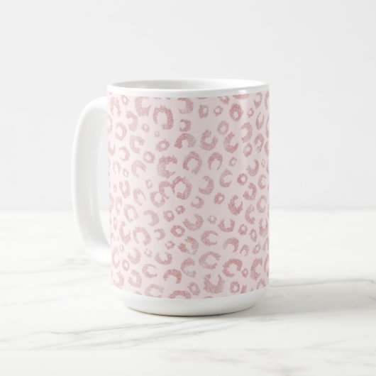Mug Élégant Rose Parties scintillant d'or Leopard Moti (Devant gauche)