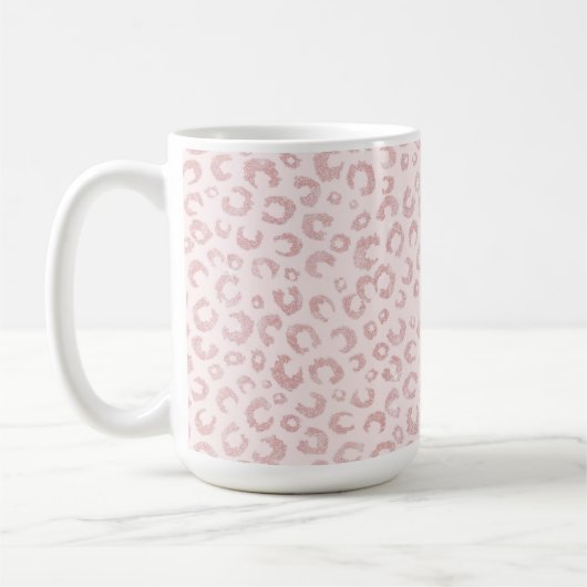 Mug Élégant Rose Parties scintillant d'or Leopard Moti (Gauche)