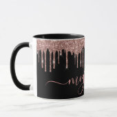 Mug Élégant Rose Parties scintillant or  Drives Monogr (Gauche)