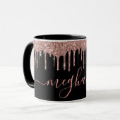 Mug Élégant Rose Parties scintillant or  Drives Monogr (Devant gauche)