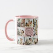 Mug Élégant rose rose moderne Collage de photos (Gauche)