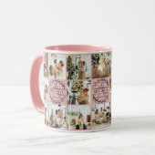 Mug Élégant rose rose moderne Collage de photos (Devant gauche)