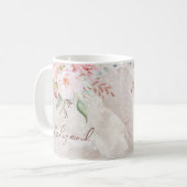Mug Elégant rose rose Peony Marbre floral (Devant gauche)