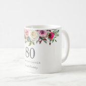Mug Elégant Rose Rose Rose Rose Floral 80e anniversair (Devant droit)