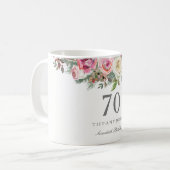 Mug Élégant Rose Rose Rose rose rose Floral 70e annive (Devant gauche)