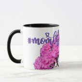 Mug Élégant rose violet bleu floral (Gauche)