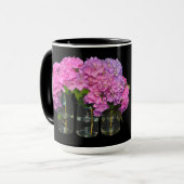 Mug Élégant rose violet bleu floral (Devant gauche)
