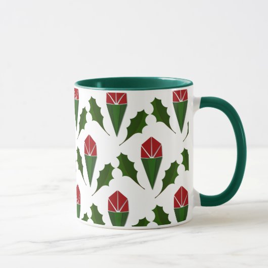 Mug Elégant Roses rouges Abstraites, Motif de vacances (Droite)