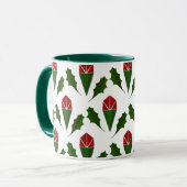 Mug Elégant Roses rouges Abstraites, Motif de vacances (Devant gauche)