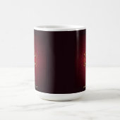Mug Élégant rouge Damask Monogram Modèle Classic (Centre)
