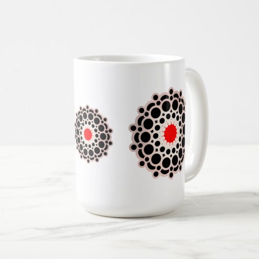 Mug Elégant Rouge or Mandala (Devant droit)