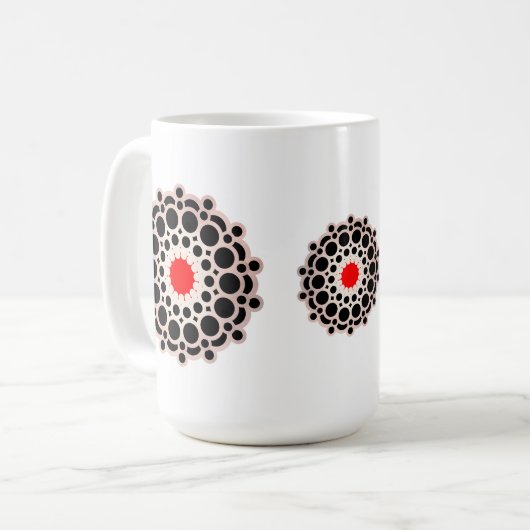 Mug Elégant Rouge or Mandala (Devant gauche)