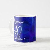 Mug Elégant Royal Blue 40 et Fabuleux anniversaire (Devant gauche)