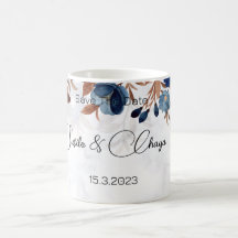 élégant Royal Blue Rustic savethedate moderne.