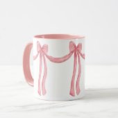 Mug Élégant ruban rose Satin look jolie fille (Devant gauche)