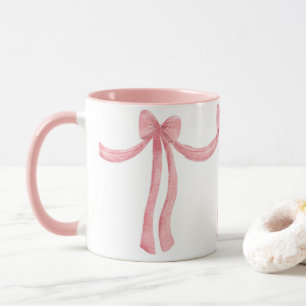 Mug Élégant ruban rose Satin look jolie fille