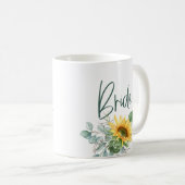 Mug Élégant Rustique Mariée Sunflower Eucalyptus Maria (Devant droit)