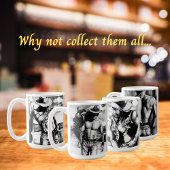 Mug Elégant, rustique noir & blanc croquis Cowboy