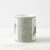 Mug Elegant Sage Green Leaf Custom Photo Christmas (Centre)