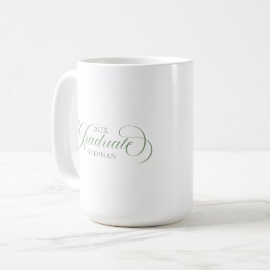 Mug Élégant Sage Vert Sage Gradué Typographie Script (Devant gauche)
