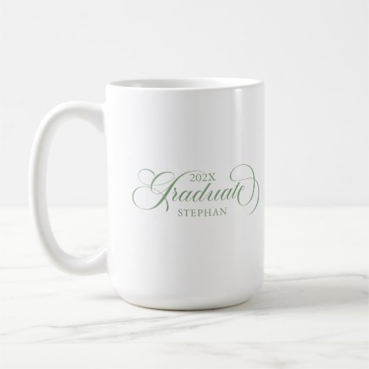 Mug Élégant Sage Vert Sage Gradué Typographie Script (Gauche)
