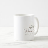 Mug Élégant Script de paix sur Terre Noël (Devant droit)