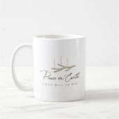 Mug Élégant Script de paix sur Terre Noël (Gauche)