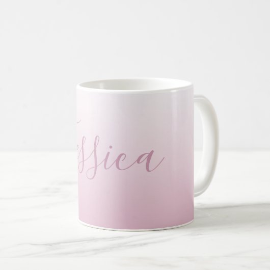 Mug Élégant script et rose modifiable (n'importe quell (Devant droit)