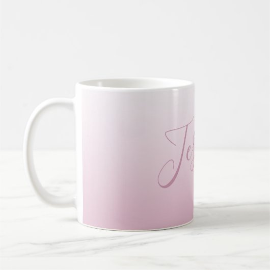 Mug Élégant script et rose modifiable (n'importe quell (Gauche)