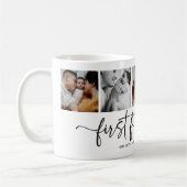 Mug Elegant Script First Fathers Day 5 Photo Collage (Gauche)