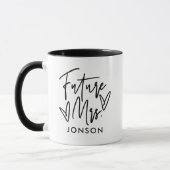 Mug Élégant Script Futur Personnalisé Mme. (Gauche)
