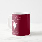 Mug Élégant Script Graduation Bourgogne (Devant gauche)