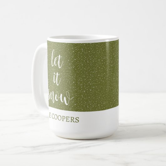 Mug Élégant Script Laisser Il Neige Vacances (Devant gauche)