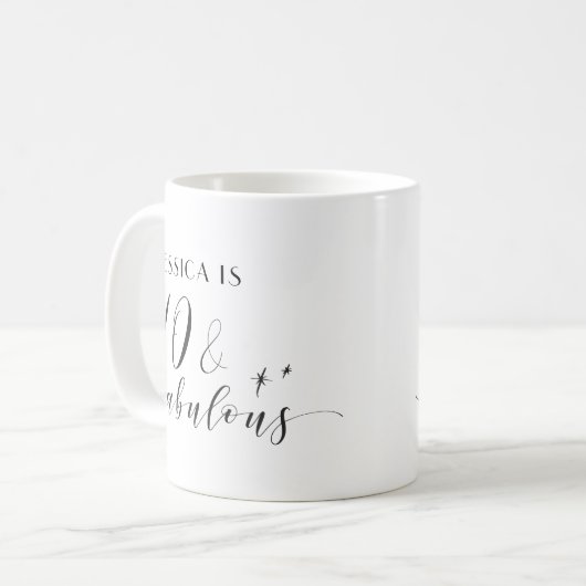 Mug Élégant script main 40 et fabuleux anniversaire (Devant gauche)
