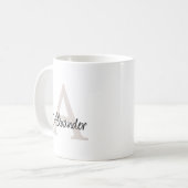 Mug Élégant script manuscrit moderne Monogramme et nom (Devant gauche)