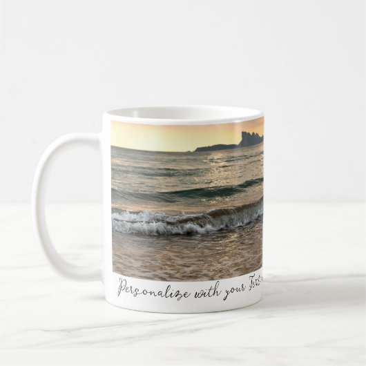 Mug Élégant Script minimal simple Photo personnalisée (Gauche)