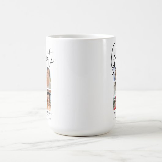 Mug Élégant Script Multi Photo Graduate (Centre)