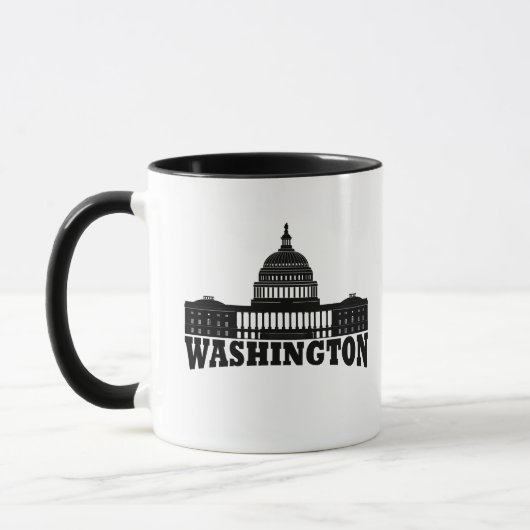 Mug Élégant Script Simple Washington DC (Gauche)