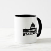 Mug Élégant Script Simple Washington DC (Devant droit)
