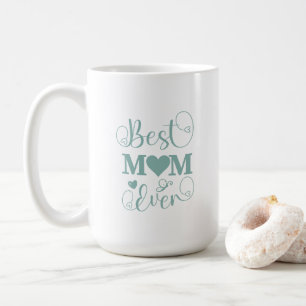 Mug Élégant script turquoise "Best Mom Ever"