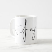 Mug Élégant Script Wifey Nom de la mariée Noir Blanc (Devant gauche)