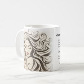 Mug Élégant Sepia Chic Wavy Hairstyle extensions de ch (Devant gauche)