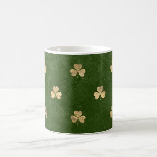 Mug Élégant Shamrock d'or vert (Centre)