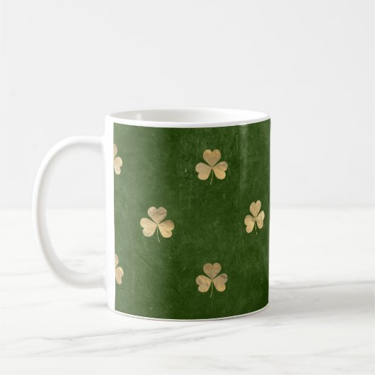 Mug Élégant Shamrock d'or vert (Gauche)