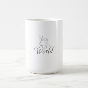 Mug Elegant Silver "Joy to the World" Christmas Typogr